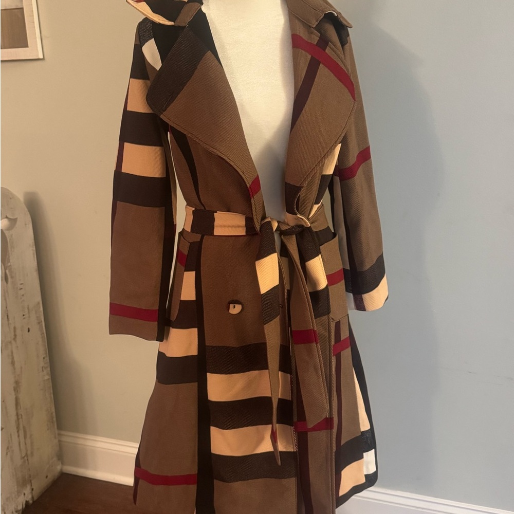 Tan and Red Women's Trench Coat, Fall, Thanksgiving, classy SO cute!!